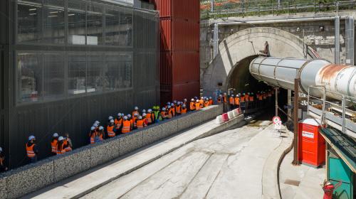 Durante le visite ai cantieri