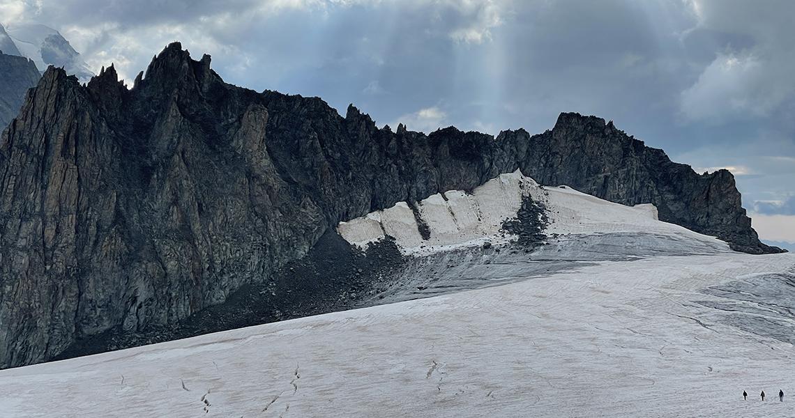 Il ghiacciaio sul Monte Bianco