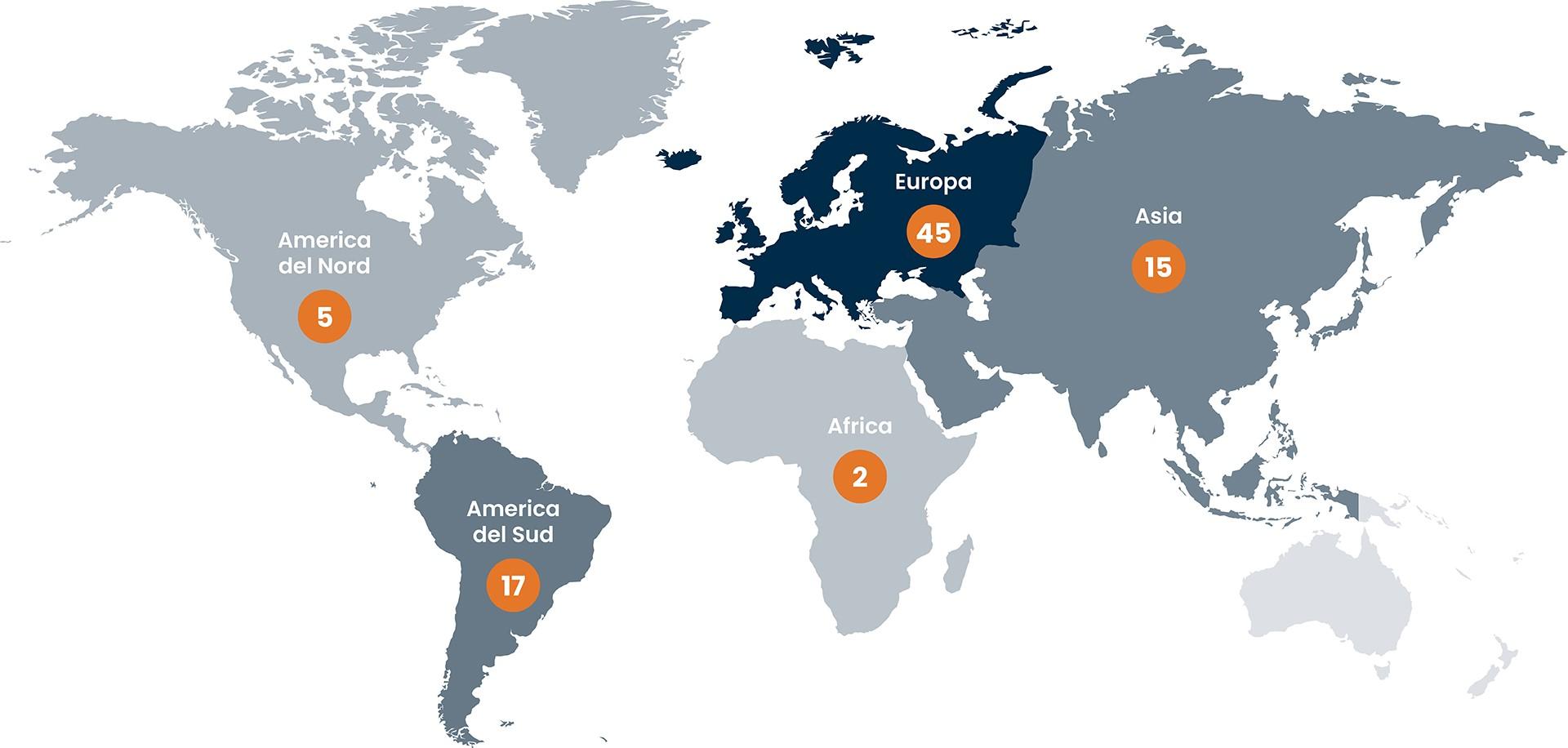 Mappa partnership internazionali